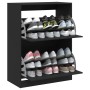 Shoe cabinet with 2 folding drawers black 80x42x108 cm by , Shoe racks and shoe organizers - Ref: Foro24-3214400, Price: 143,...