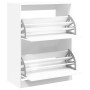 Shoe cabinet with 2 folding drawers white 80x42x108 cm by , Shoe racks and shoe organizers - Ref: Foro24-3214399, Price: 108,...