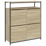 Shoe cabinet with 4 folding Sonoma oak drawers 100x34x112 cm by , Shoe racks and shoe organizers - Ref: Foro24-3214414, Price...