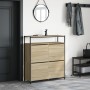 Shoe cabinet with 4 folding Sonoma oak drawers 100x34x112 cm by , Shoe racks and shoe organizers - Ref: Foro24-3214414, Price...