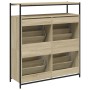 Shoe cabinet with 4 folding Sonoma oak drawers 100x34x112 cm by , Shoe racks and shoe organizers - Ref: Foro24-3214414, Price...