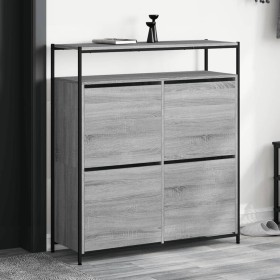 Mueble zapatero 4 cajones abatibles gris Sonoma 100x34x112 cm de , Zapateros y organizadores de calzado - Ref: Foro24-3214416...