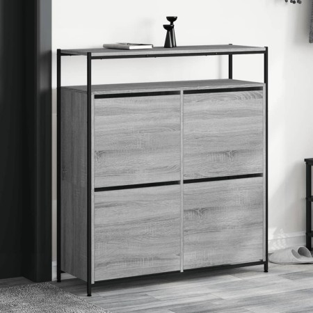 Mueble zapatero 4 cajones abatibles gris Sonoma 100x34x112 cm de , Zapateros y organizadores de calzado - Ref: Foro24-3214416...