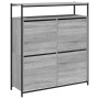 Shoe cabinet with 4 folding drawers Sonoma gray 100x34x112 cm by , Shoe racks and shoe organizers - Ref: Foro24-3214416, Pric...