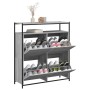 Shoe cabinet with 4 folding drawers Sonoma gray 100x34x112 cm by , Shoe racks and shoe organizers - Ref: Foro24-3214416, Pric...