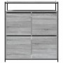 Shoe cabinet with 4 folding drawers Sonoma gray 100x34x112 cm by , Shoe racks and shoe organizers - Ref: Foro24-3214416, Pric...