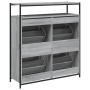 Shoe cabinet with 4 folding drawers Sonoma gray 100x34x112 cm by , Shoe racks and shoe organizers - Ref: Foro24-3214416, Pric...