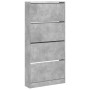 Mueble zapatero 4 cajones abatibles gris hormigón 80x21x163,5cm de , Zapateros y organizadores de calzado - Ref: Foro24-32143...