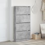 Shoe cabinet with 4 folding drawers concrete gray 80x21x163.5cm by , Shoe racks and shoe organizers - Ref: Foro24-3214367, Pr...