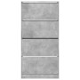 Shoe cabinet with 4 folding drawers concrete gray 80x21x163.5cm by , Shoe racks and shoe organizers - Ref: Foro24-3214367, Pr...