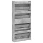 Shoe cabinet with 4 folding drawers concrete gray 80x21x163.5cm by , Shoe racks and shoe organizers - Ref: Foro24-3214367, Pr...