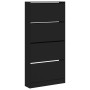 Mueble zapatero con 4 cajones abatibles negro 80x21x163,5 cm de , Zapateros y organizadores de calzado - Ref: Foro24-3214365,...