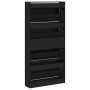 Mueble zapatero con 4 cajones abatibles negro 80x21x163,5 cm de , Zapateros y organizadores de calzado - Ref: Foro24-3214365,...