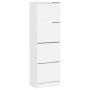 Mueble zapatero con 4 cajones abatibles blanco 60x34x187,5 cm de , Zapateros y organizadores de calzado - Ref: Foro24-3214371...