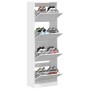 Mueble zapatero con 4 cajones abatibles blanco 60x34x187,5 cm de , Zapateros y organizadores de calzado - Ref: Foro24-3214371...