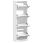 Mueble zapatero con 4 cajones abatibles blanco 60x34x187,5 cm de , Zapateros y organizadores de calzado - Ref: Foro24-3214371...