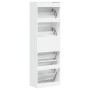 Mueble zapatero con 4 cajones abatibles blanco 60x34x187,5 cm de , Zapateros y organizadores de calzado - Ref: Foro24-3214371...