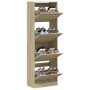 Schuhschrank mit 4 klappbaren Schubladen aus Sonoma-Eiche 60x34x187,5 cm von , Schuhregale und Schuhorganisatoren - Ref: Foro...