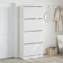 Mueble zapatero con 4 cajones abatibles blanco 80x34x187,5 cm de , Zapateros y organizadores de calzado - Ref: Foro24-3214378...