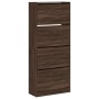 Shoe cabinet with 4 folding drawers oak brown 80x34x187.5 cm by , Shoe racks and shoe organizers - Ref: Foro24-3214384, Price...