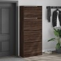 Shoe cabinet with 4 folding drawers oak brown 80x34x187.5 cm by , Shoe racks and shoe organizers - Ref: Foro24-3214384, Price...