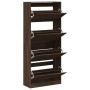 Shoe cabinet with 4 folding drawers oak brown 80x34x187.5 cm by , Shoe racks and shoe organizers - Ref: Foro24-3214384, Price...