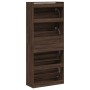 Shoe cabinet with 4 folding drawers oak brown 80x34x187.5 cm by , Shoe racks and shoe organizers - Ref: Foro24-3214384, Price...