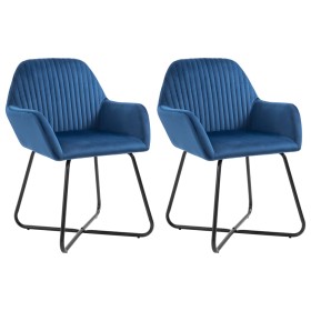 Dining chairs 2 units blue velvet by vidaXL, dining chairs - Ref: Foro24-249802, Price: 173,22 €, Discount: %