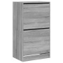 Shoe cabinet with 2 folding drawers Sonoma gray 60x42x108 cm by , Shoe racks and shoe organizers - Ref: Foro24-3214390, Price...