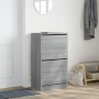 Shoe cabinet with 2 folding drawers Sonoma gray 60x42x108 cm by , Shoe racks and shoe organizers - Ref: Foro24-3214390, Price...