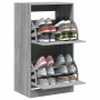 Shoe cabinet with 2 folding drawers Sonoma gray 60x42x108 cm by , Shoe racks and shoe organizers - Ref: Foro24-3214390, Price...