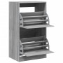 Shoe cabinet with 2 folding drawers Sonoma gray 60x42x108 cm by , Shoe racks and shoe organizers - Ref: Foro24-3214390, Price...