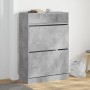 Schuhschrank mit 2 Klappschubladen betongrau 80x34x116 cm von , Schuhregale und Schuhorganisatoren - Ref: Foro24-3214409, Pre...