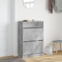 Mueble zapatero 2 cajones abatibles gris hormigón 80x34x116 cm de , Zapateros y organizadores de calzado - Ref: Foro24-321440...