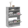 Mueble zapatero 2 cajones abatibles gris hormigón 80x34x116 cm de , Zapateros y organizadores de calzado - Ref: Foro24-321440...