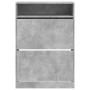 Mueble zapatero 2 cajones abatibles gris hormigón 80x34x116 cm de , Zapateros y organizadores de calzado - Ref: Foro24-321440...