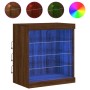 Sideboard with LED lights brown oak 60.5x37x67 cm by , Sideboards - Ref: Foro24-836699, Price: 64,54 €, Discount: %