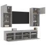 TV-Wandmöbel mit LED, 5-teilig, Holzwerkstoff, grau Sonoma von , TV-Möbel - Ref: Foro24-3216748, Preis: 210,38 €, Rabatt: %