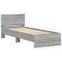 Sonoma gray engineered wood bed with headboard 90x200 cm by , Beds and slatted bases - Ref: Foro24-838629, Price: 83,99 €, Di...