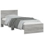 Sonoma gray engineered wood bed with headboard 90x200 cm by , Beds and slatted bases - Ref: Foro24-838629, Price: 83,99 €, Di...