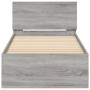 Sonoma gray engineered wood bed with headboard 90x200 cm by , Beds and slatted bases - Ref: Foro24-838629, Price: 83,99 €, Di...