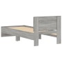 Sonoma gray engineered wood bed with headboard 90x200 cm by , Beds and slatted bases - Ref: Foro24-838629, Price: 83,99 €, Di...