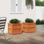 Outdoor planters 2 pcs solid wax brown pine wood by , Pots and planters - Ref: Foro24-837429, Price: 126,81 €, Discount: %