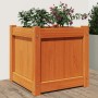 Outdoor planter solid wax brown pine wood 40x40x40 cm by , Pots and planters - Ref: Foro24-837408, Price: 40,45 €, Discount: %