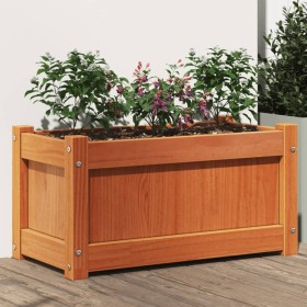 Outdoor planter solid wax brown pine wood 60x31x31 cm by , Pots and planters - Ref: Foro24-837443, Price: 39,31 €, Discount: %