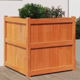 Outdoor planter solid wax brown pine wood 70x70x70 cm by , Pots and planters - Ref: Foro24-837436, Price: 95,99 €, Discount: %