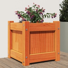 Outdoor planter solid wax brown pine wood 31x31x31 cm by , Pots and planters - Ref: Foro24-837398, Price: 27,99 €, Discount: %