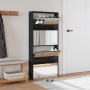 Shoe cabinet with mirror 4 levels black 63x17x134 cm by , Shoe racks and shoe organizers - Ref: Foro24-3228274, Price: 139,88...