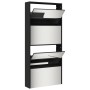 Shoe cabinet with mirror 4 levels black 63x17x134 cm by , Shoe racks and shoe organizers - Ref: Foro24-3228274, Price: 139,88...