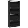 Shoe cabinet with mirror 4 levels black 63x17x134 cm by , Shoe racks and shoe organizers - Ref: Foro24-3228274, Price: 139,88...